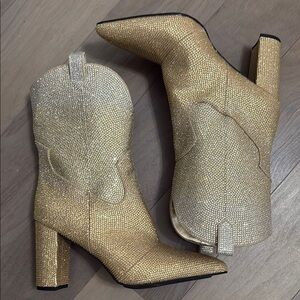 Gold and Silver Women's Western Boots